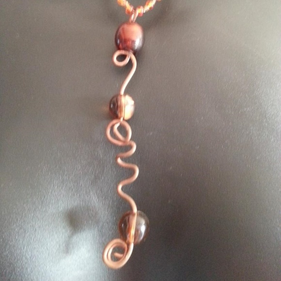 ♥️Y2K ARTISAN♥️Fashion Copper and Beaded Handmade Necklace - Picture 3 of 6